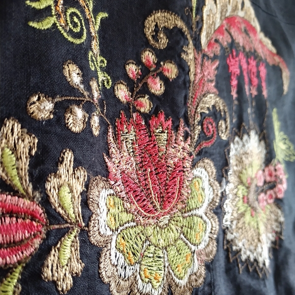 NY CITY DESIGN Sz 2X Ramie Embroidery Shirt Jacket - Picture 5 of 14